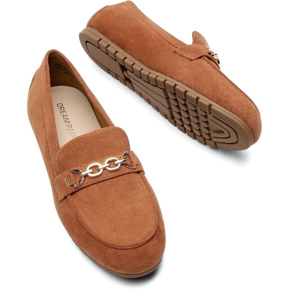 Dream Pairs Women Brown-suede Faux Suede Arch Support Slip On Flat Loafers - Picture 4 of 9